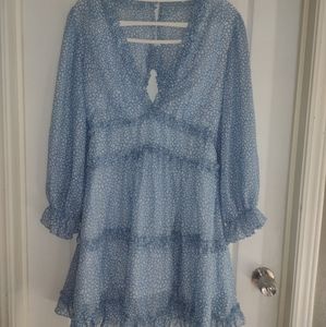 Blue long sleeve dress